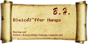 Bleicöffer Hanga névjegykártya
